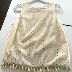 A New Day, beautiful tank dress top. Size Medium. Cotton with gold spec design.